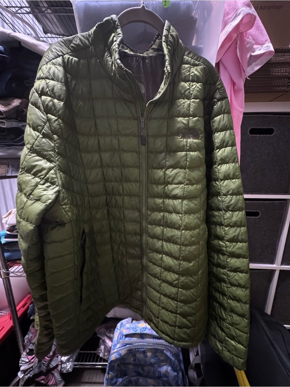 Men's Lightweight The North Face Quilted Jacket Olive Army Green